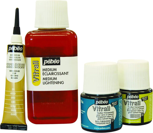 Pebeo Vitrail, Stained Glass Effect Paint, 45 ml Bottle - Gold, 1.52 Fl Oz (Pack of 1)...