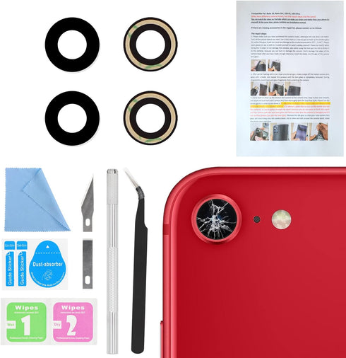 2PCS ASDAWN Back Camera Lens Glass Replacement for iPhone 8 4.7 Inches with Pre-Installed Adhesive, Rear camera Lens Glass replacement with Instal...