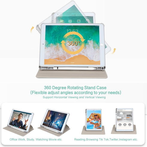 Rotating iPad 10.2/10.5 Case for iPad 9th/8th/7th Generation Case,iPad Air 3 Case,iPad Pro 10.5 Case,360 Degree Swivel Multi-Angle View Stand Cove...