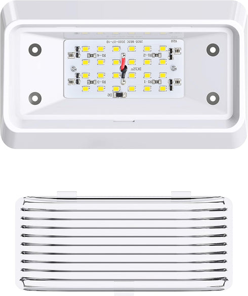Leisure LED RV Exterior Porch Utility Light - 12v 280 Lumen Lighting Fixture. Replacement Lighting for RVs, Trailers, Campers, 5th Wheels. White B...