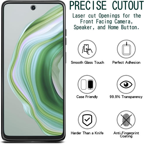 KAREEN [2 Pack Screen Protector for Motorola Moto G 5G 2024 Tempered Glass, Anti Scratch, Bubble Free, HD Clear, Case Friendly, 9H Hardness...
