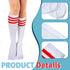 Unittype 6 Pair White Knee High Socks for Women Striped Socks Long Socks Tube Socks Roller Skate Socks for Girls Youth Gift...