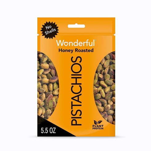 Wonderful Pistachios No Shells, Honey Roasted Nuts, 5.5 Ounce Resealable Bag, Protein Snacks, Gluten Free, Healthy Sweet Snacks...