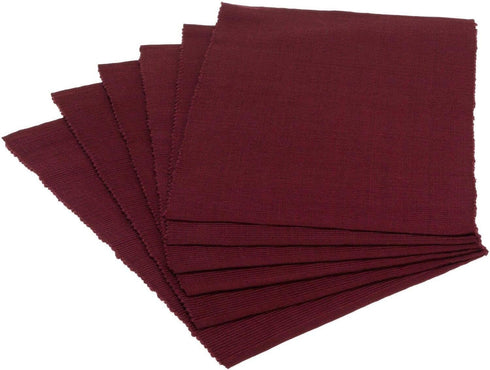 DII Basic Everyday Ribbed Tabletop 100% Cotton, Placemat Set, 13x19, BlackBerry, 6 Piece...