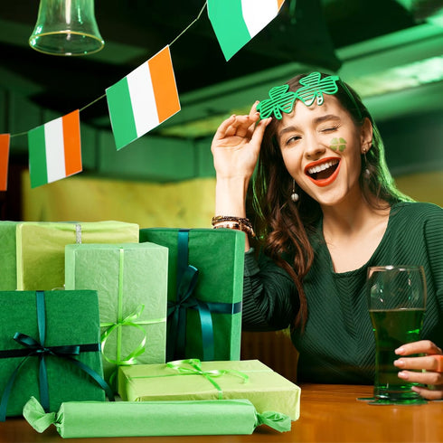 NACHLYNN 120 Sheets Green Tissue Paper Bulk 14 x 20 inch Saint Patrick's Day Gift Wrapping Paper Art Paper Crafts for Christmas Wedding Holiday Bi...