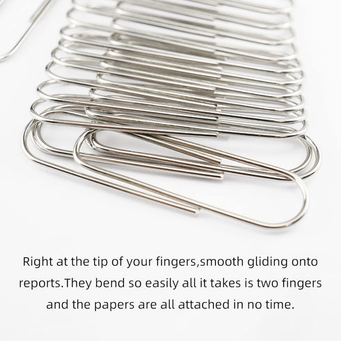 4 Inch Large Paper Clips 35 Pcs Brightly Colored Silver Rust Resistant and Bend Proof Smooth Finish Large Jumbo Paperclips for Office School Docum...