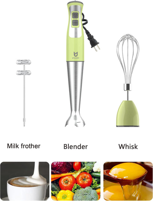 Immersion Hand Blender, UTALENT 3-in-1 8-Speed Stick Blender with Milk Frother, Egg Whisk for Coffee Milk Foam, Puree Baby Food, Smoothies, Sauces...
