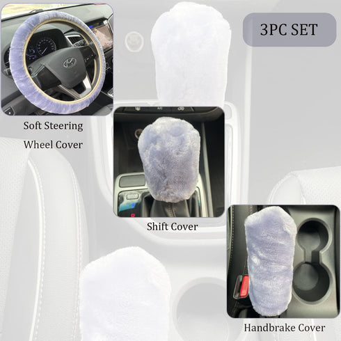 Car Steering Wheel Cover for Winter,Soft Fluffy Car Steering Wheel Cover,Universal 15INCH for Womens/Girls,Soft Cozy Car Steering Wheel Protector(...