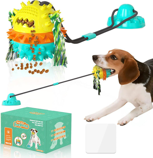 Dog Toys for Aggressive Chewers Interactive Indestructible Puzzle Stimulating Chew Toy Suction Cup Tug of War Enrichment Rope Boredom Busy Self Pl...