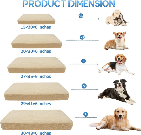 CHHKON Dog Bed Covers Replacement Washable Waterproof Pet Puppy Bed Cover for Dog(Beige,30x20x6 inch)...