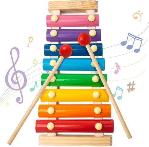 MCPINKY Xylophone for Kids, Xylophone Musical Toy with Child Safe Mallets Educational Musical Instruments Toy for Toddlers 1-3...
