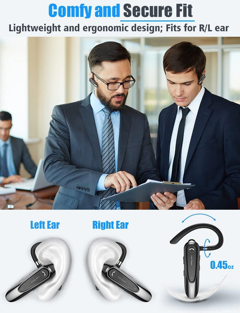 Link Dream Bluetooth Earpiece Wireless CVC8.0 Headset for Cell Phone Dual Mic Noise Canceling Handsfree Phone Earpiece with Mute 20Hrs Talk Time 1...