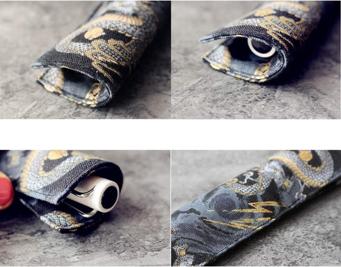 Enyuwlcm Fabric Fountain Pen Case Single Pen Sleeve Holder for Pocket Vintage Pen Cover Black Dragon 1 Pack...