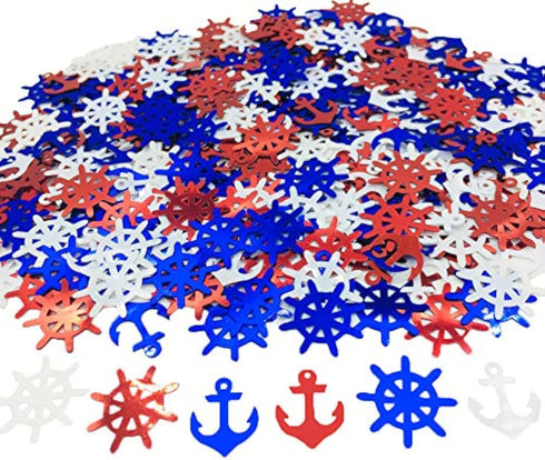 Anchor Rudder Confetti Patriotic Nautical Party Theme Nautical Baby Shower Nautical Cut Out Red White Blue Red White Blue 1.5 Ounce 1400 Pieces...