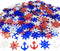 Anchor Rudder Confetti Patriotic Nautical Party Theme Nautical Baby Shower Nautical Cut Out Red White Blue Red White Blue 1.5 Ounce 1400 Pieces...