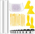 Allazone 33 PCS Acrylic Clay Cutter Set, Round Polymer Clay Cutters, Acrylic Clay Roller with Acrylic Sheet Backing Board, Plastic Scraper Clay DI...