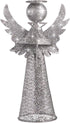 PRETYZOOM Christmas Silver Angel Tree Topper Exquisite Glitter 3D Angel Figure Tree Topper Ornament for Party Home Mall Xmas Tree Favor...