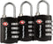 3 Pack TSA Luggage Locks with 4 Digit Combination – Heavy Duty Set Your Own Padlocks for Travel, Baggage, Suitcases & Backpacks - Black...