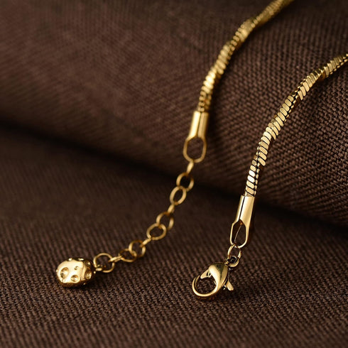Gold Snake Chain Anklets for women,18K Gold Plated Dainty Adjustable Snake Chain Link Anklet Charm Summer Beach Anklet Jewelry...