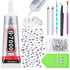 B-7000 Glue Clear for Rhinestone Crafts, B7000 Adhesive Jewelry Glue with Dotting Pen Tool, Wax Pencil and Tweezer for DIY Craft Face Makeup Shoes...
