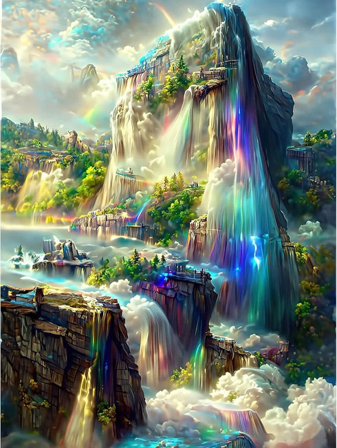 EOBROMD Fantasy Landscape Diamond Art Painting Kits for Adults, 5D Diamond Art Kits for Beginners, DIY Paint by Numbers with Full Drill Diamond Do...