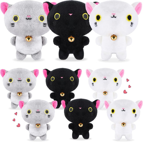 9 Pieces Mini Cat Plush Stuffed Animals Bulk Cute Small Stuffed Kitten Soft Cats Doll Plush Toys Hanging Pendant Ornament For DIY Keychain Birthda...