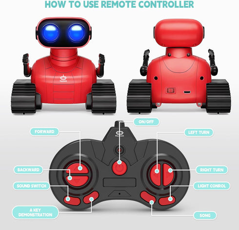 Robot Toys Remote Control Robot Toy Rechargeable Emo Robot with Auto-Demonstration Kids Robot RC Robot for Kids Smart Robot Gift for Children Age ...