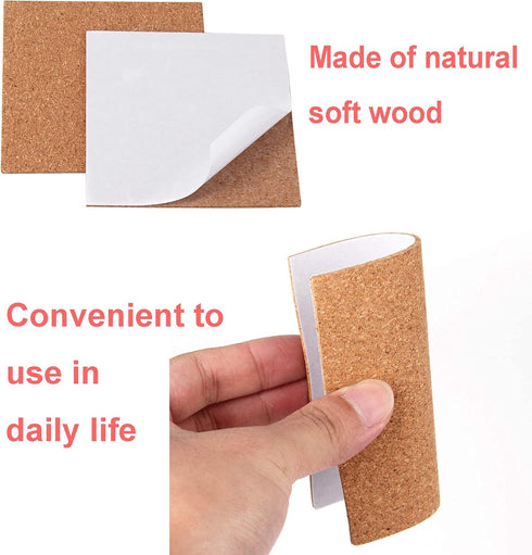 YYaaloa 24 Pcs Self-Adhesive Mini Squares Backing Cork Tiles Sheets 4"x 4" for DIY Coasters and DIY Crafts Cork Board Squares, Cork Tiles, Cork Ma...