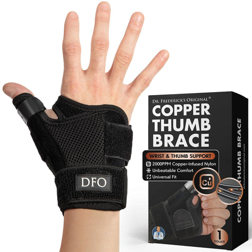Dr. Frederick's Original Reversible Copper Infused Wrist Thumb Brace - 1 Brace - Spica Splint for De Quervain’s Tendonitis, Arthritis, CMC, Pain R...