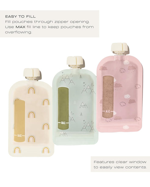 Hippypotamus Reusable Baby Food Pouches for Toddlers - BPA Free Food Grade - Dishwasher & Freezer Safe - Baby Food Containers - Refillable Squeeze...
