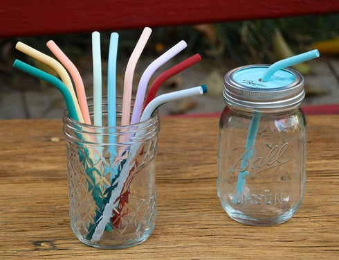 Reusable Thin Short 6.7" Cute Silicone Bendy Straws for Toddlers&Kids&Baby,6 10 12 oz Wine/Yeti Tumbler, Coffee/Cocktail Mug,Soda Cans,Take n toss...