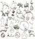 100g(80pcs) Craft Supplies Antique Silver Animals Cat Dog Pet Charms Pendants for Crafting, Jewelry Findings Making Accessory for DIY Necklace Bra...