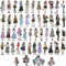 50pcs Fashion Japanese Uniform Cute Girls Stickers for Journaling Supplies?Hand Drawn Oil Painting Illustration Sticker for Bullet Journaling Supp...