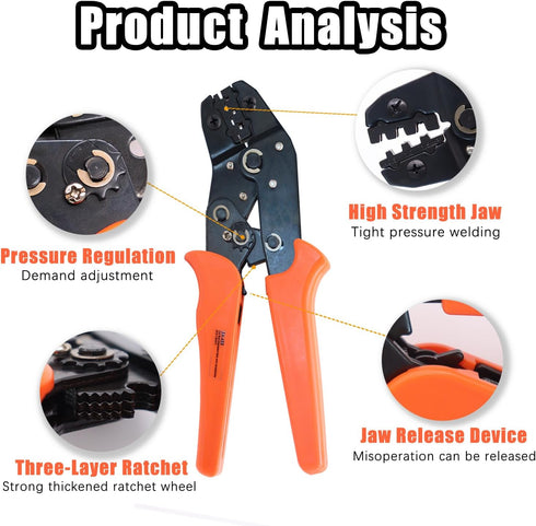 Crimping Pliers Wire Terminal Crimper,Ratcheting Crimper Electrical crimper,26-16AWG Crimper Tool Wire Crimping Tool SN-48B...