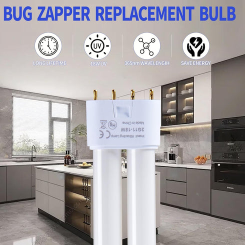 Bug Zapper Replacement Light Bulb for 18W Insect Attracting Lamp, 4-Pin, 18W Single H-Shaped Twin Tube Bulb for Outdoor Mosquito Zapper...