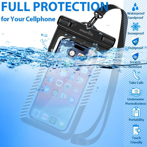 waterproof phone pouches bags holder, Cell phone water protectors 4 pack for swimming, IPX8 waterproof phone case cover for iPhone 15 14 13 Pro Ma...