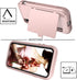 iPhone XR Wallet Case, Shockproof Heavy-Duty Hybrid Cover with Card Slot, Mirror & Kickstand, 6.1 Inch - Rose Gold...