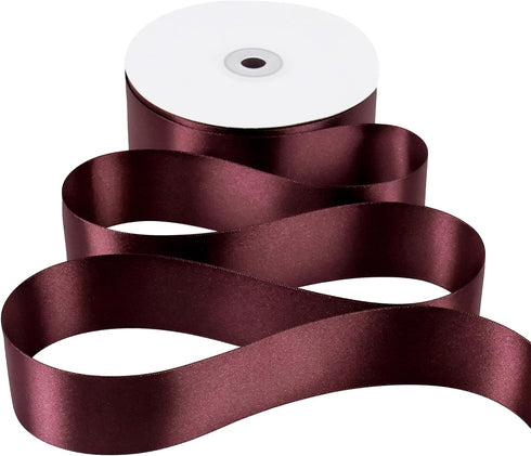 MEEDEE Burgundy Satin Ribbon 1-1/2 inch Wide Burgundy Ribbon Double Faced Satin Ribbon Burgundy Christmas Ribbon by 50 Yards Burgundy Ribbon for C...