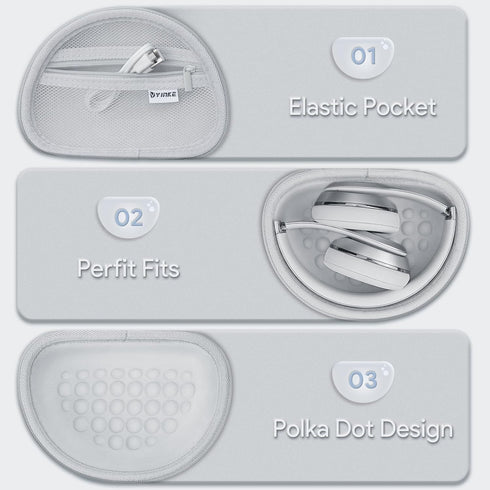 Yinke Case for Beats Solo3/ Solo 4 On-Ear Headphones, Portable Travel Hard Shell Storage Bag (Silver)...