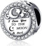 925 Sterling Silver Charm Fit for Pandora Charms Bracelet I Love You to the Moon and Back Bead Charm Birthday Gifts Women Jewelry...