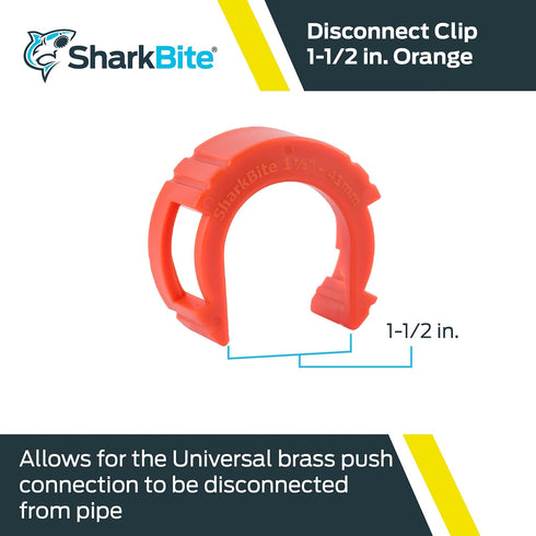 SharkBite 1-1/2 Inch Disconnect Clip for Push to Connect Brass Plumbing Fittings, UXLDC41...