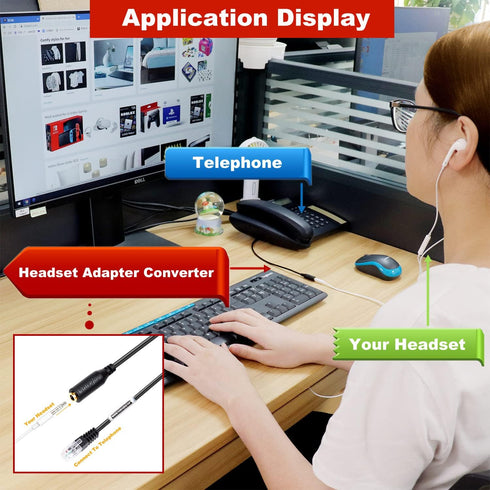 Smartphone 3.5mm Jack to RJ9/RJ10 Plug for ONLY Cisco IP Phones Adapter Cable...
