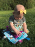 Baby Sensory, Security & Teething Closed Ribbon Tag Lovey Blanket with Minky Dot Fabric: 14”X18” (Mermaids and Narwhals)...