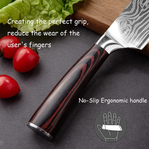 Chef Knife, Professional 8 Inch Kitchen Knife, High Carbon German Steel Ultra Sharp Knife with Ergonomic Handle, Japanese Chef's Knife Suit for Co...