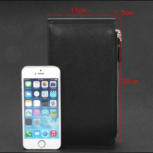 Long Bifold Multi Card Holder Wallet Leather Purse with Zipper Pocket for Men...
