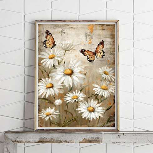 UPABLUNSO DIY 5D Diamond Art Kits Painting for Adults Daisy Flowers and Butterflies for Farmhouse Inspirational Quotes 12x16 inch...