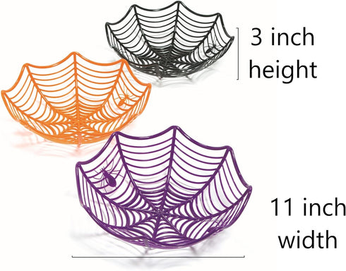 Fun Express Plastic Spider Web Spiderweb Halloween Candy Bowls - 3 Piece Set...