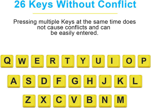 Large Print Computer Keyboard, Wired USB High Contrast Keyboard with Oversized Print Letters for Visually Impaired Low Vision Individuals (Yellow+...