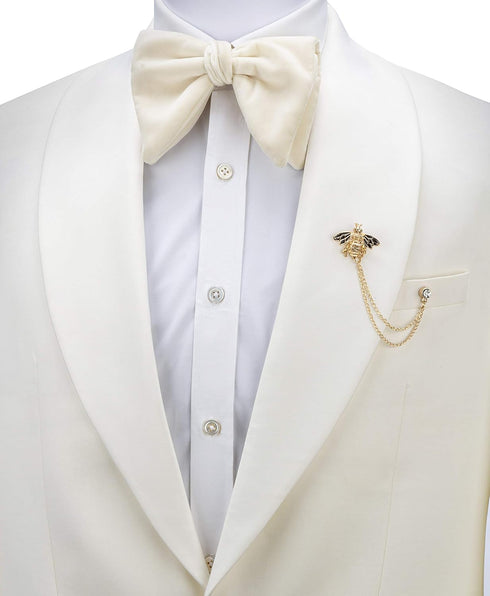 Lapel Pin for Men Bee with Hanging Chain Brooch Suit Stud, Shirt Studs Men's Accessories (Gold)...