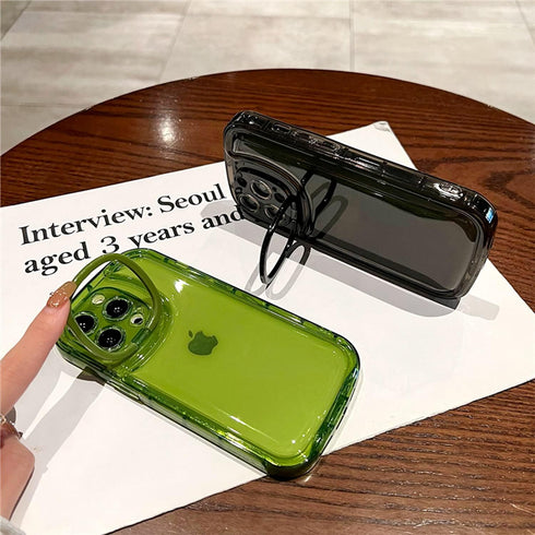 Ownest Compatible for iPhone 15 Case with Clear Kickstand Creative Protective Design Case with Camera Holder for TPU Slim Shockproof Cool Phone Ca...